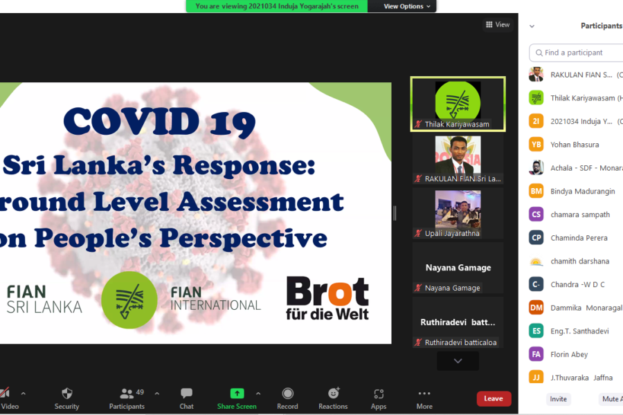 Launching of COVID- 19 Casework Report and FIAN Sri Lanka Website