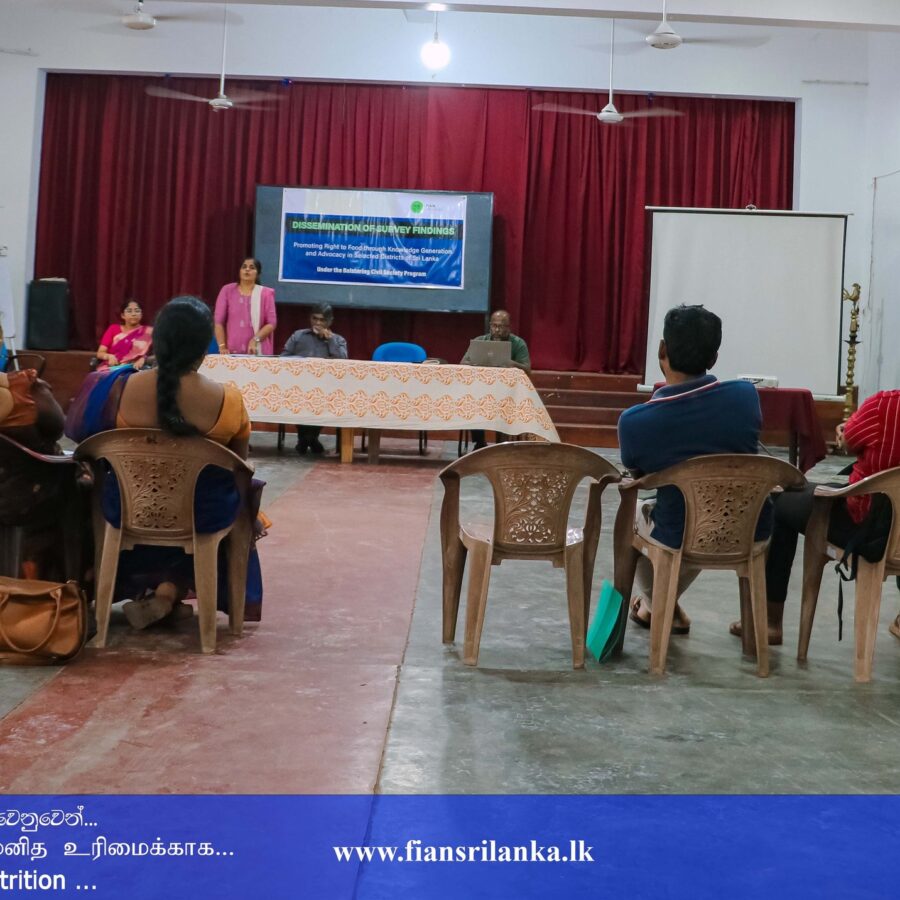 Batticaloa district program about Dissemination of Household Food Security Survey Findings